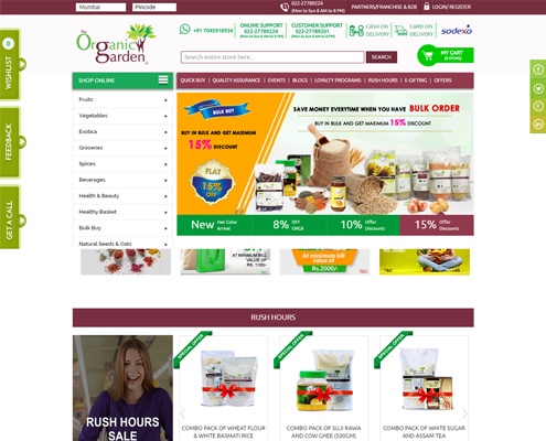 shopping web design Organic Garden