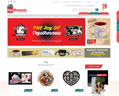 ecommerce web design Red Moment